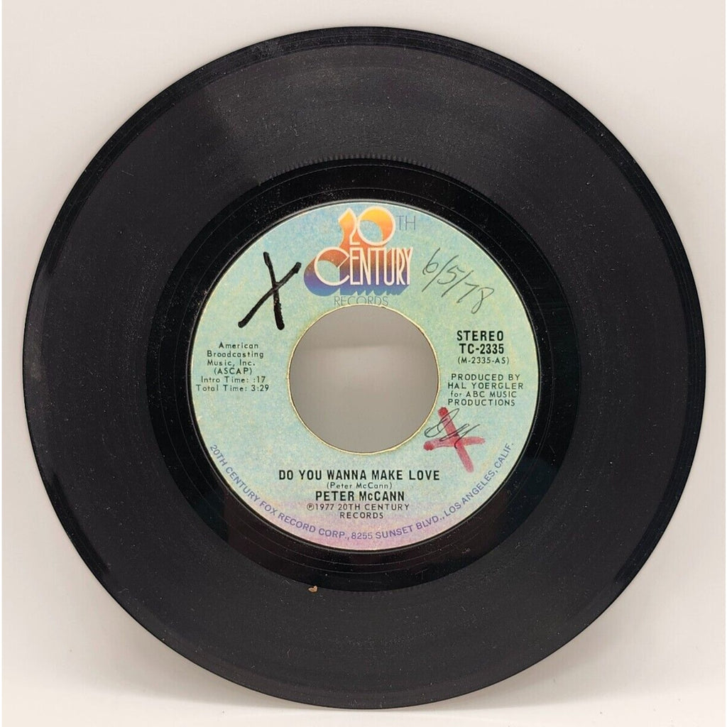 Do You Wanna Make Love / Right Time of the Night by Peter McCann (Record)