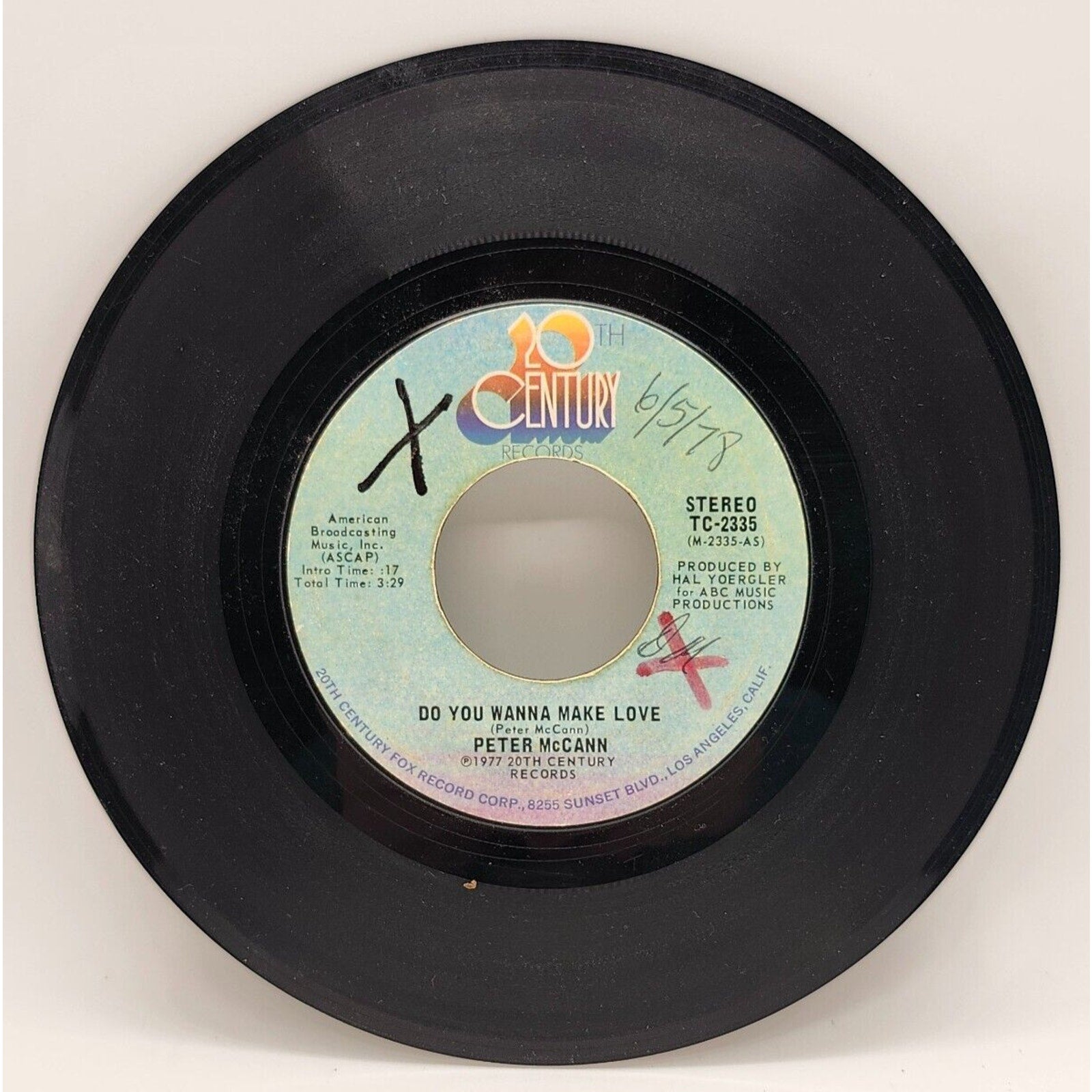 Do You Wanna Make Love / Right Time of the Night by Peter McCann (Record)