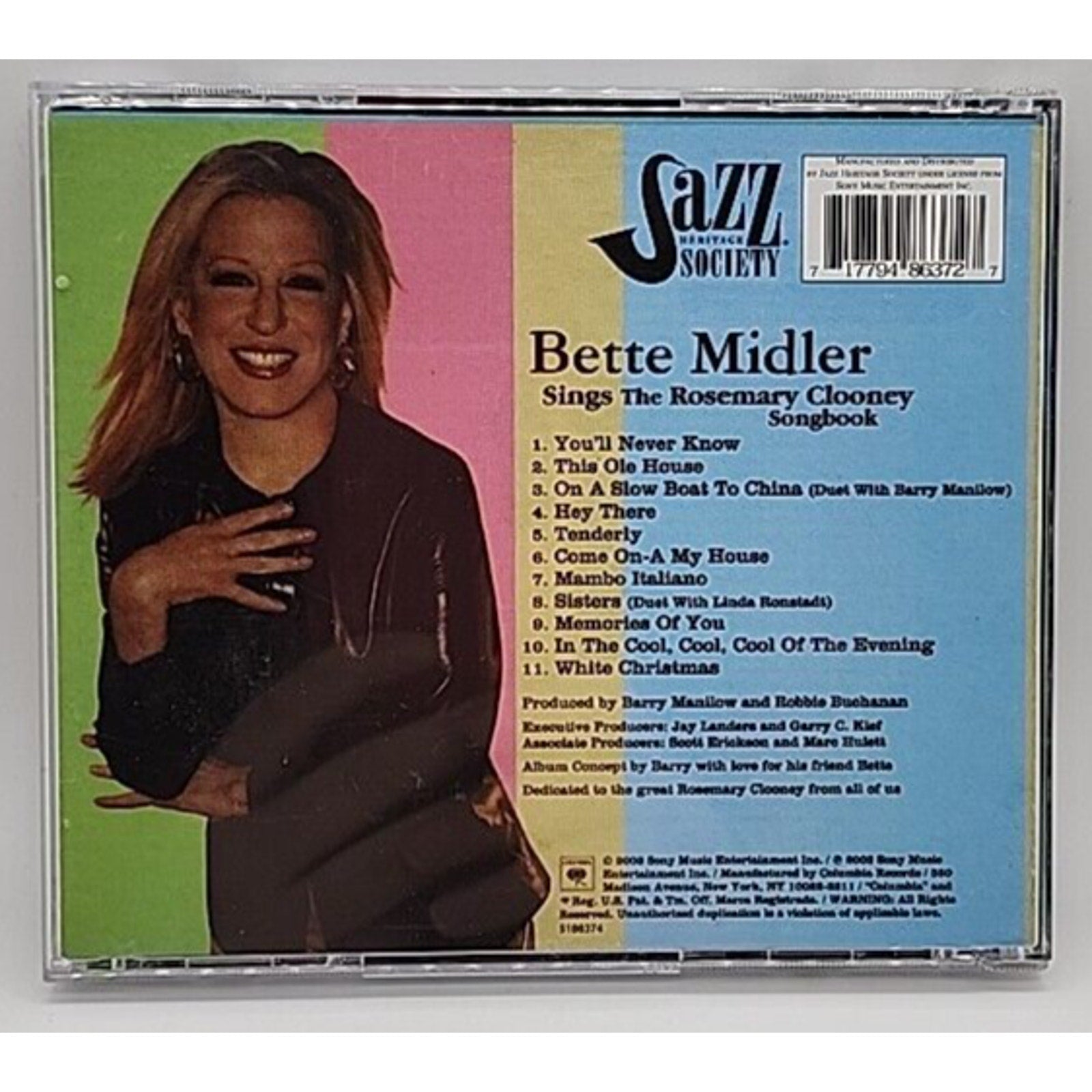 Bette Midler CD Pop Vocals Sings Rosemary Clooney Songbook 2000s 11 Song Album