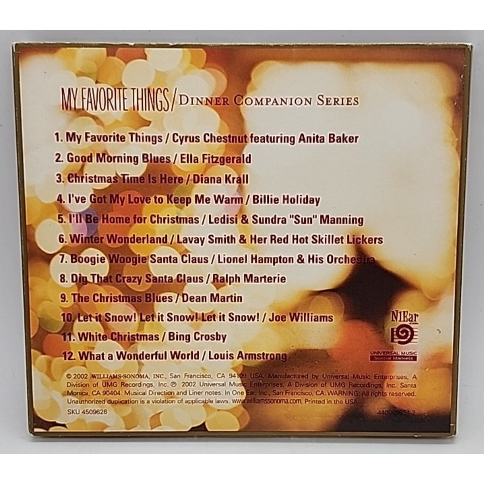 Williams Sonoma My Favorite Things (CD)