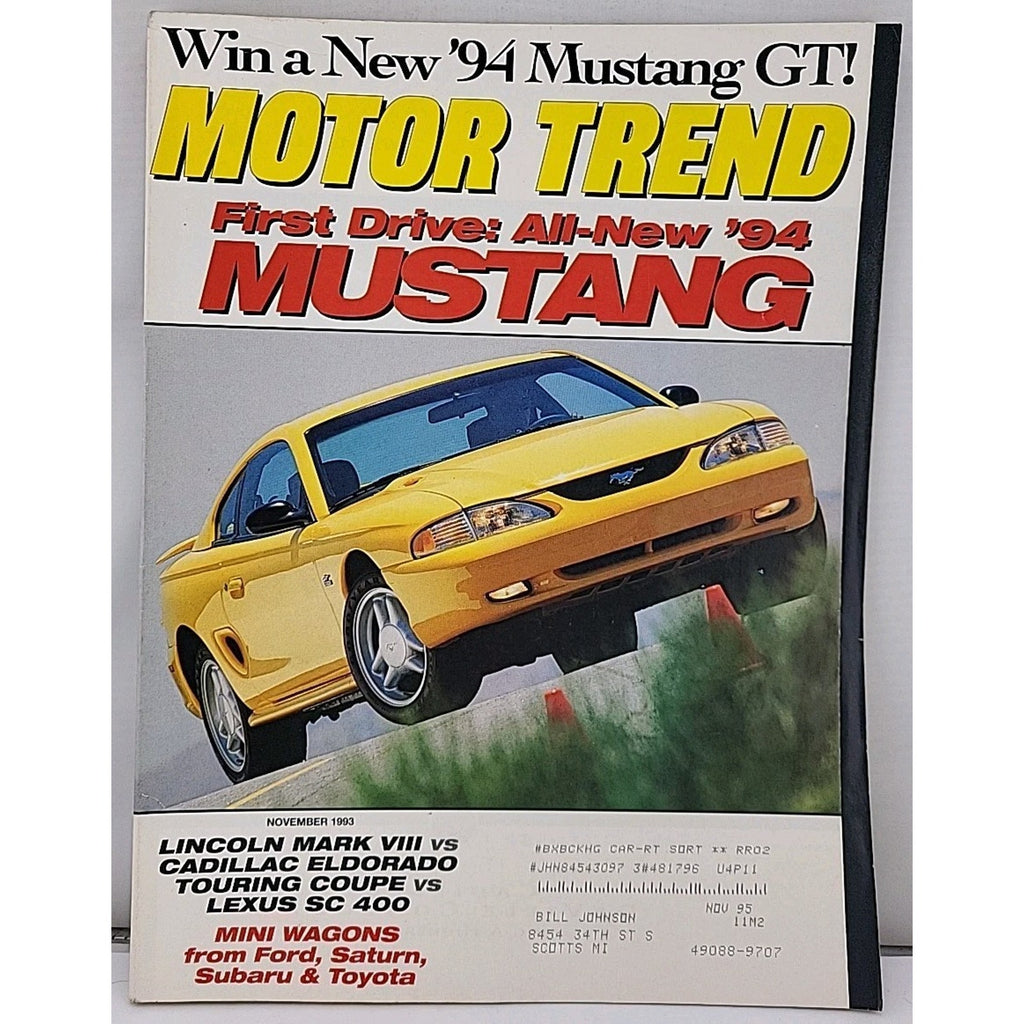 Motor Trend Magazine - November 1993 - Volume 45 Number 11