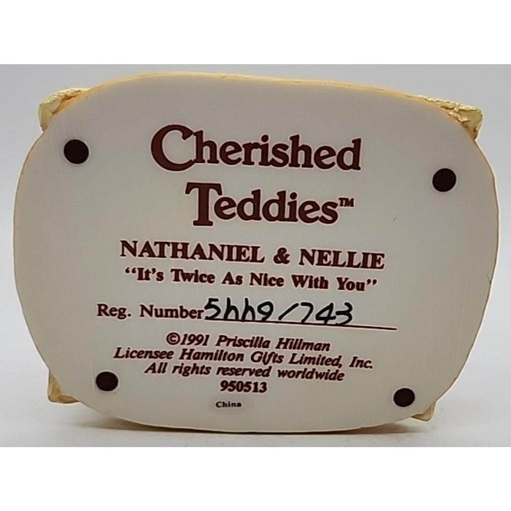 Cherished Teddies 950513 Nathaniel & Nellie "Twice As Nice" w/Box