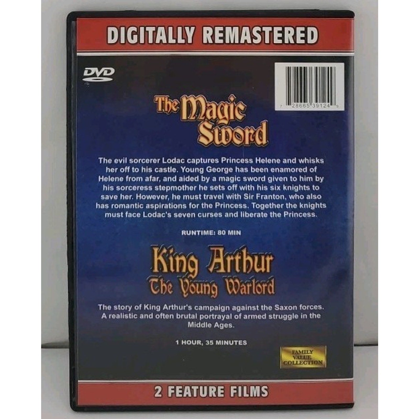 2 Feature Films The Magic Sword & King Arthur The Young Warlord DVD