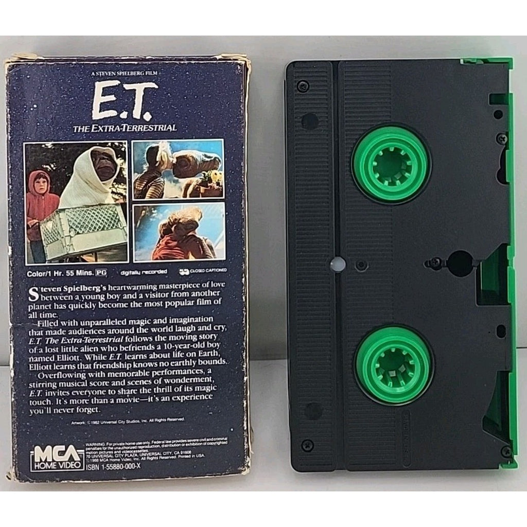 E.T. The Extra-Terrestrial (VHS, 1996) Green Casing