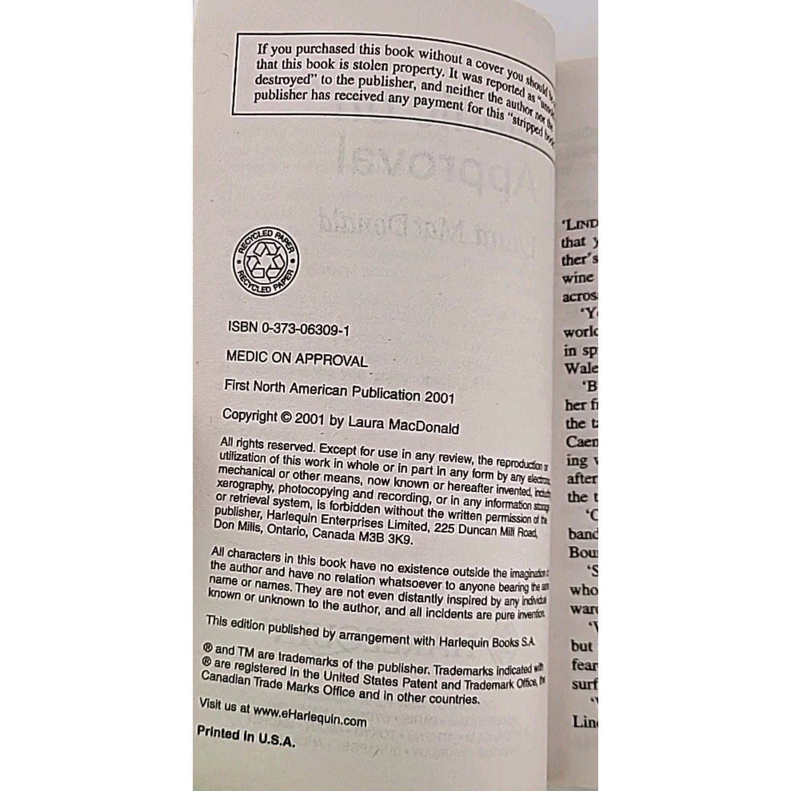 Medic on Approval by MacDonald, Laura Paperback