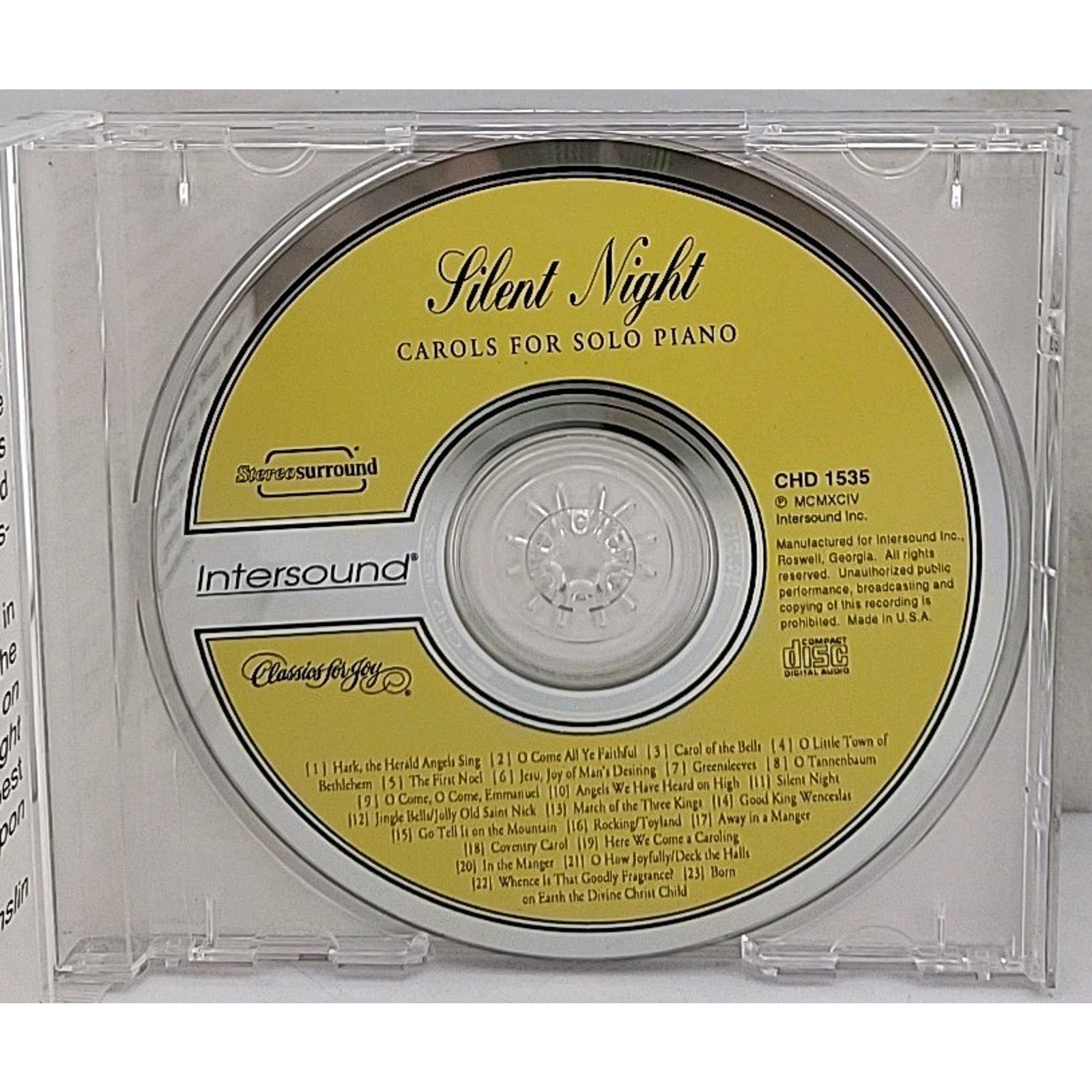 Silent Night Carols for Solo Piano CD Digital Surround Sound