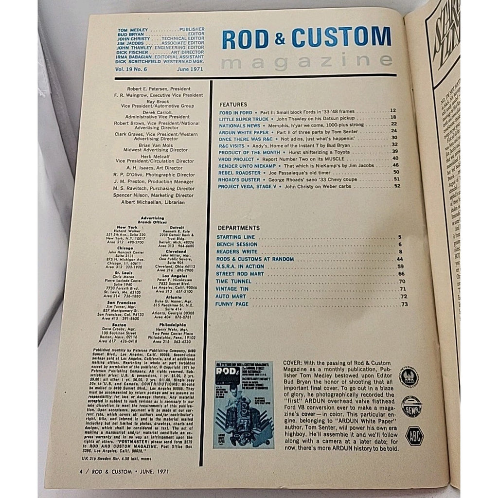 Rod & Custom Magazine - June 1971 - Vol. 19 No. 6