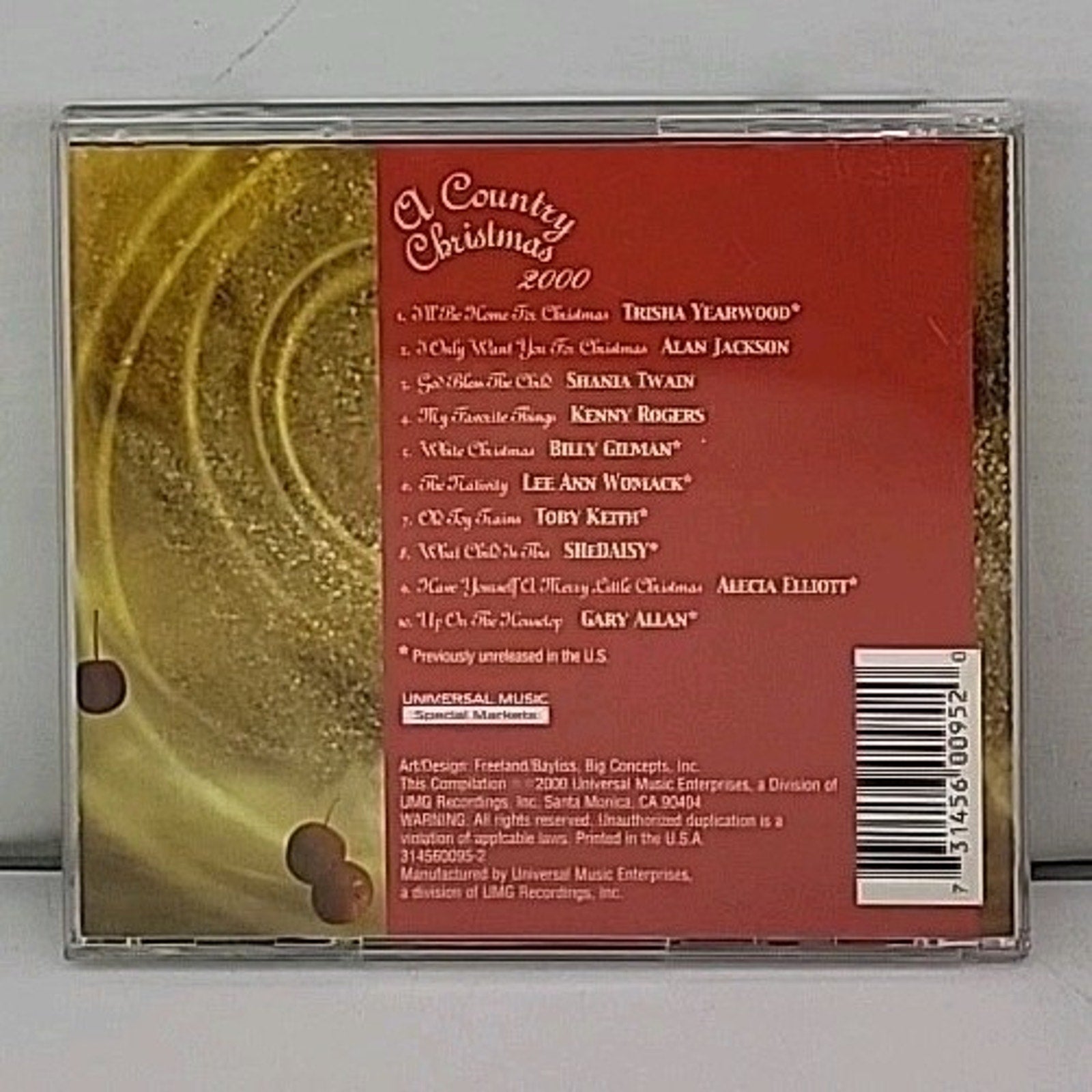 A Country Christmas 2000 - Shania Twain/SheDaisy/Alan Jackson/Kenny Rogers CD