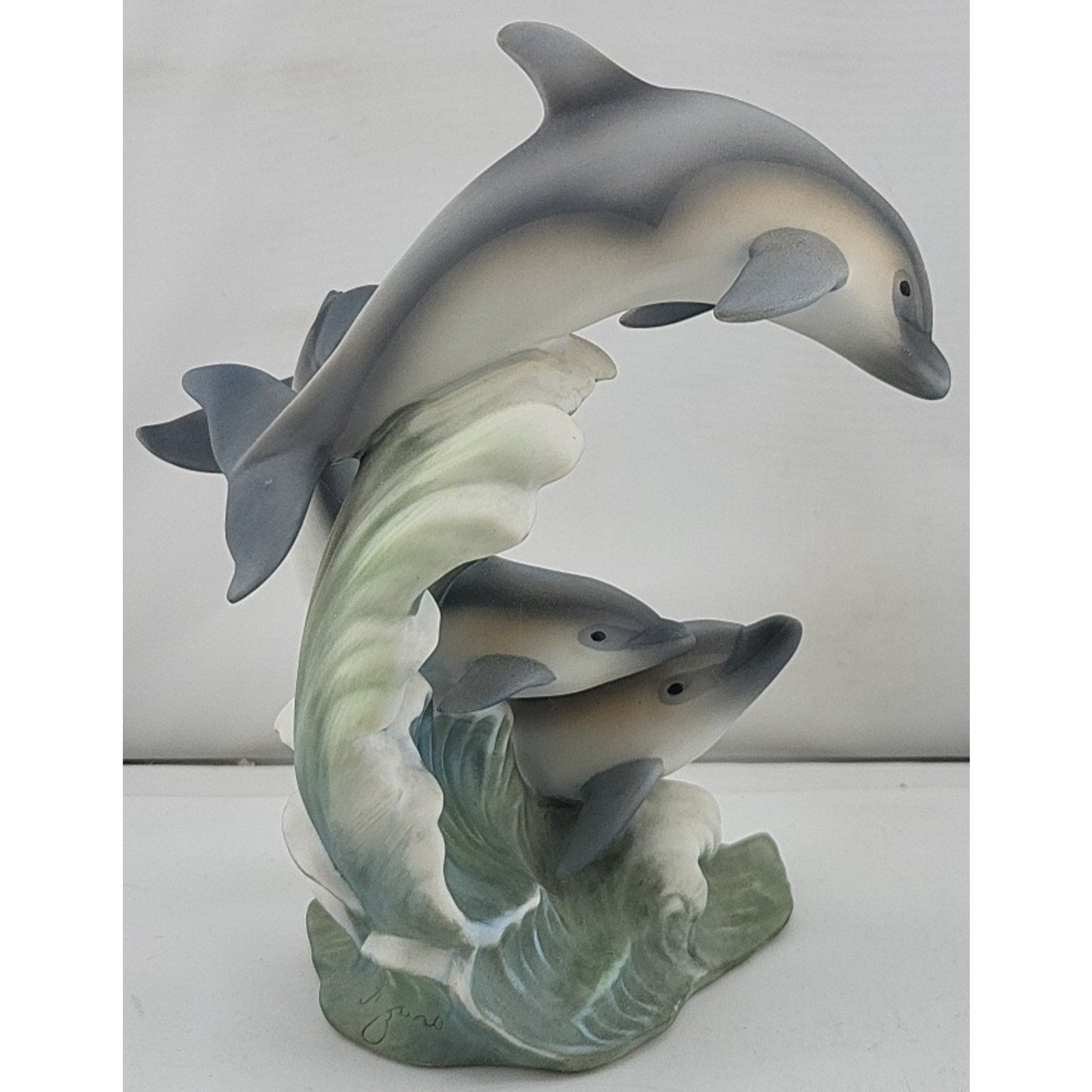 Homco 1994 Masterpiece Porcelain "Endangered Species DOLPHINS" Figurine