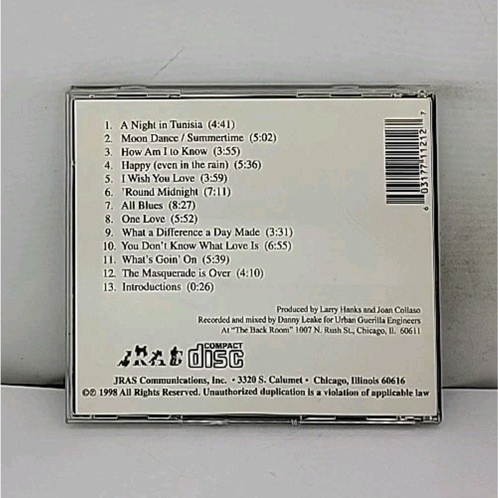 Joan Collaso And The Larry Hanks Trio "One Love" CD