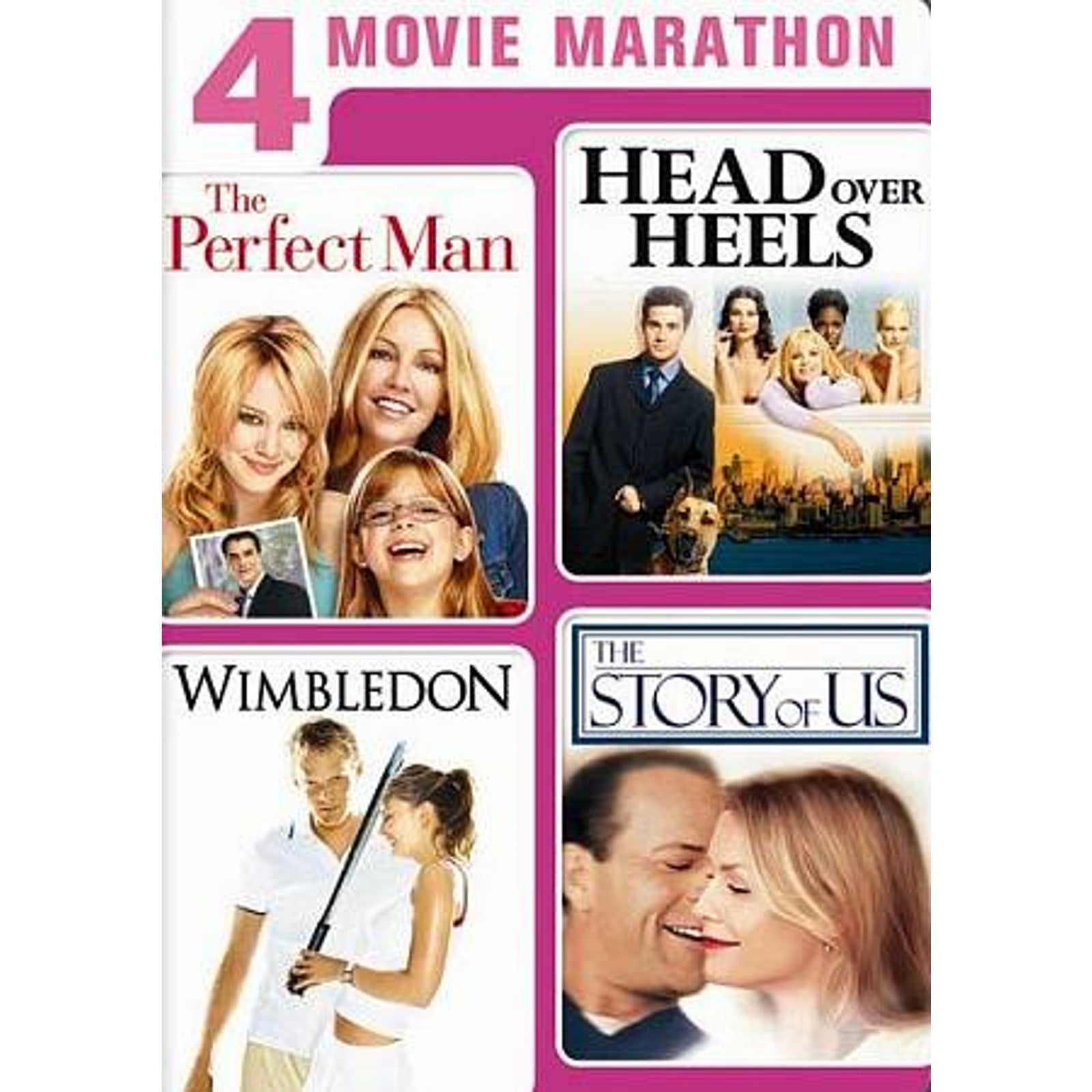 4 Movie Marathon: The Perfect Man/Head Over Heels/Wimbledon/The Story of Us (DV…