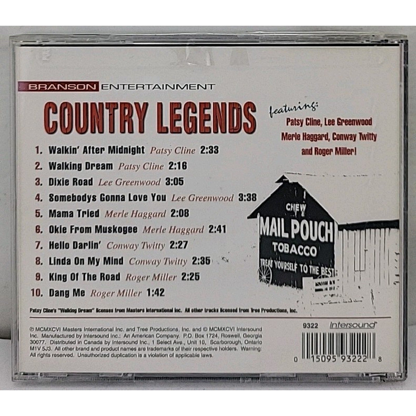 Country Legends [Intersound] by Various Artists (CD, Mar-1996, Intersound)