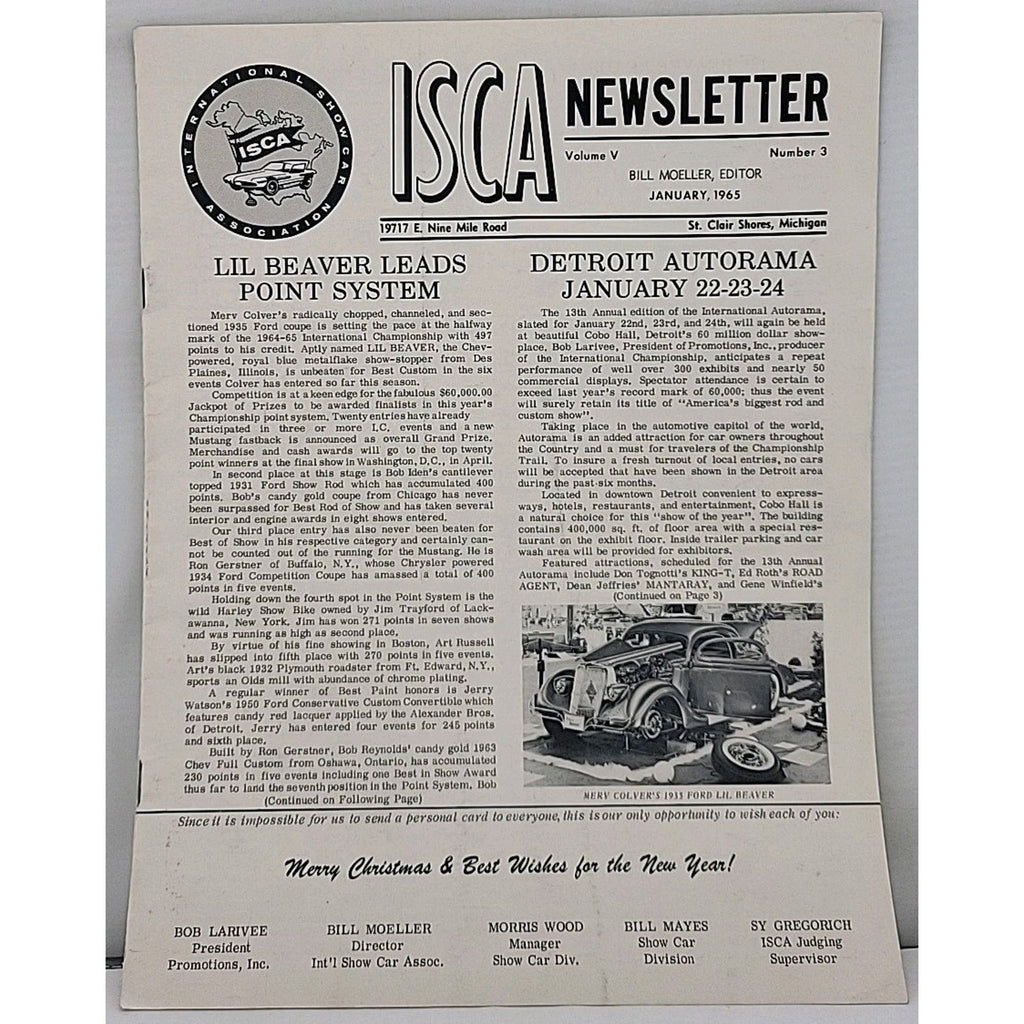 ISCA Newsletter January 1965 Volume V Number 3