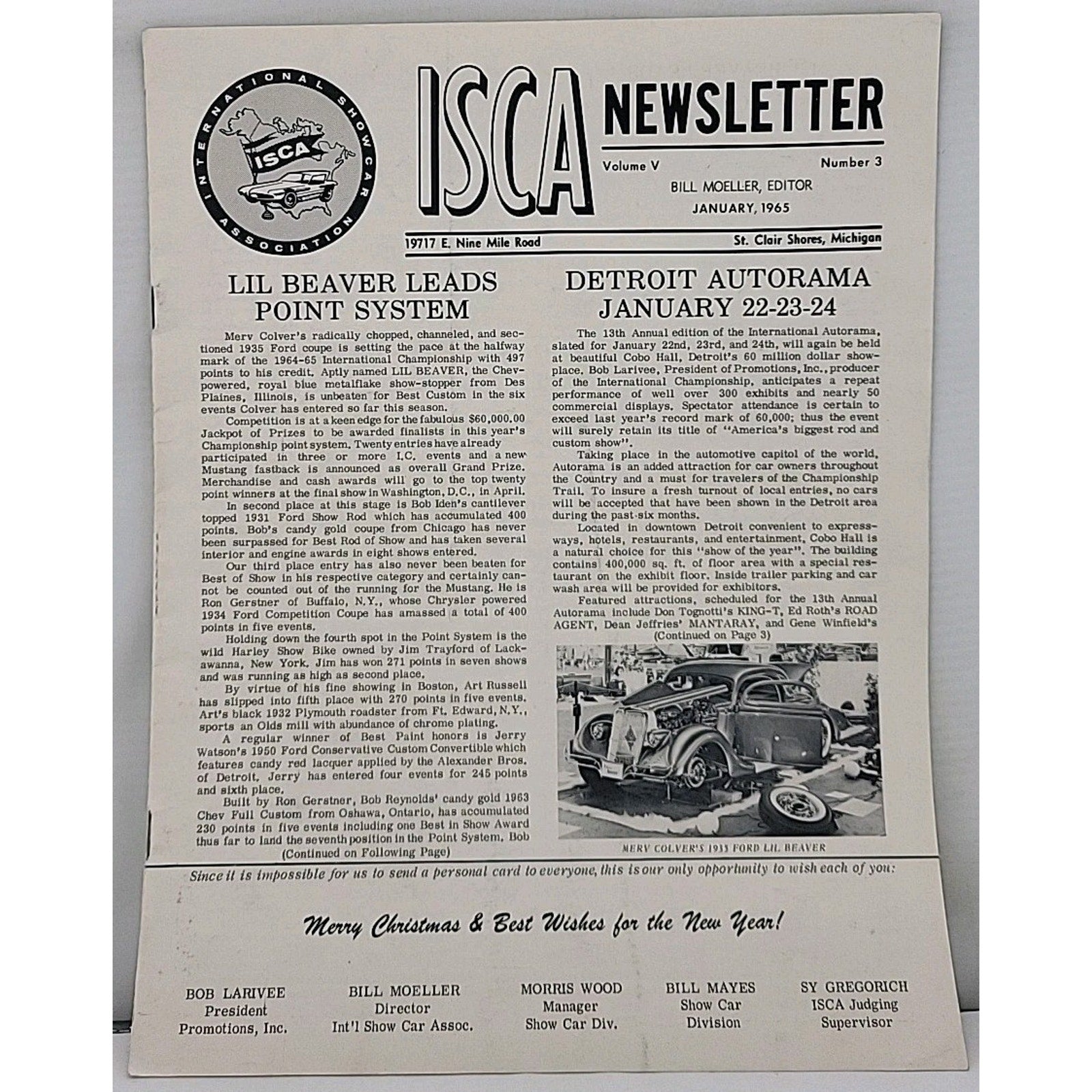 ISCA Newsletter January 1965 Volume V Number 3