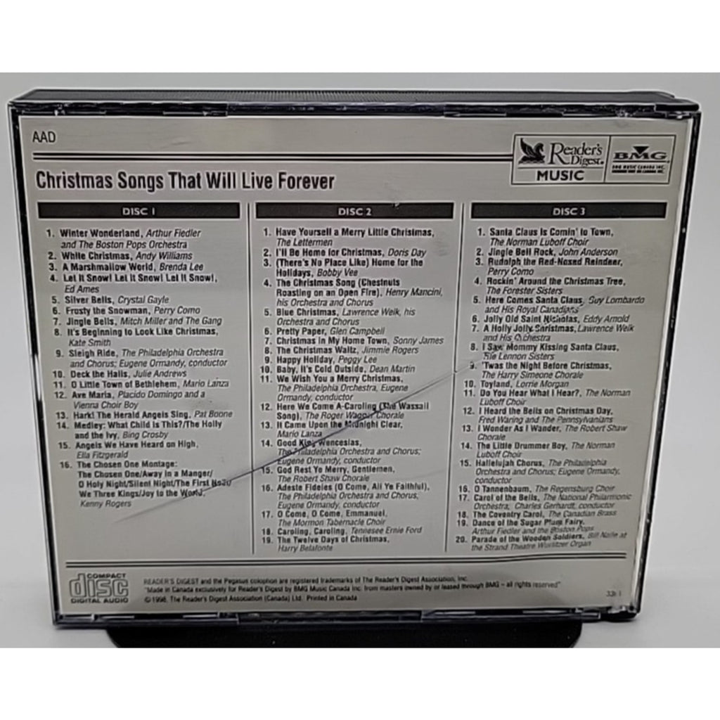 Christmas Songs That Will Live Forever 3 CD set Reader’s Digest 1997 w/ booklet