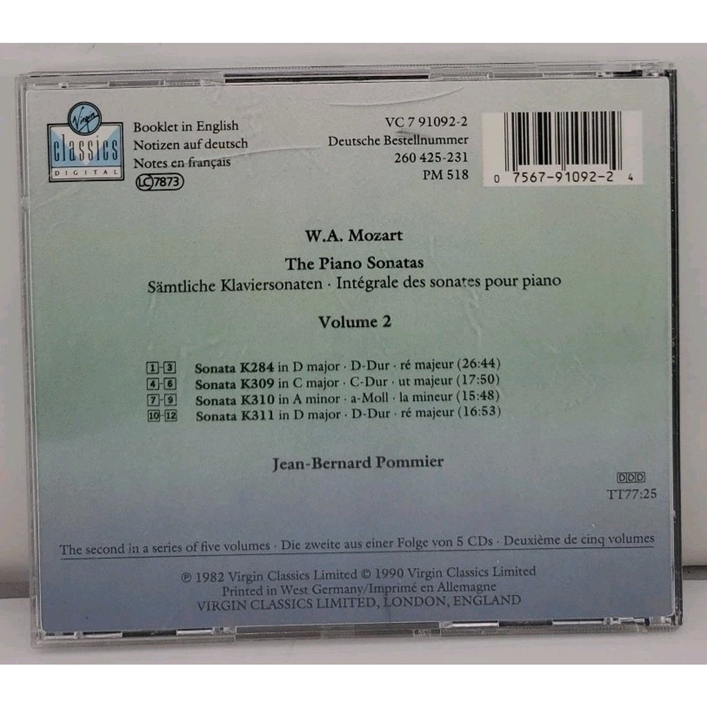 Mozart: The Piano Sonatas 2 by Jean-Bernard Pommier (CD, Import, 1990)