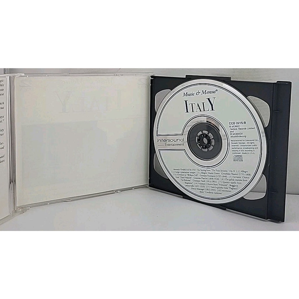Italy Music & Menus CD. Disc 1 Music Of The Country, Disk 2 Classical Interludes