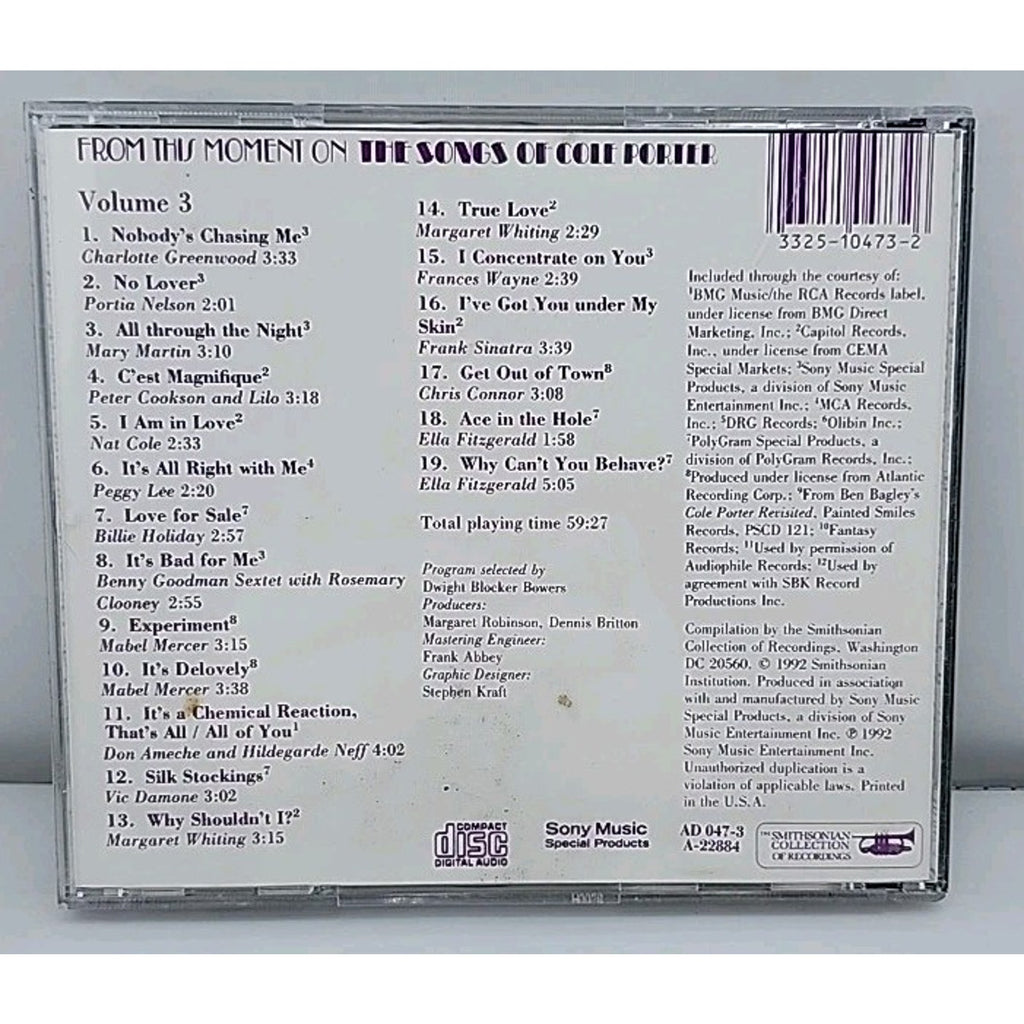 Various Artists - From This Moment: Cole Porter Songs Vol. 3 (CD, 1998)