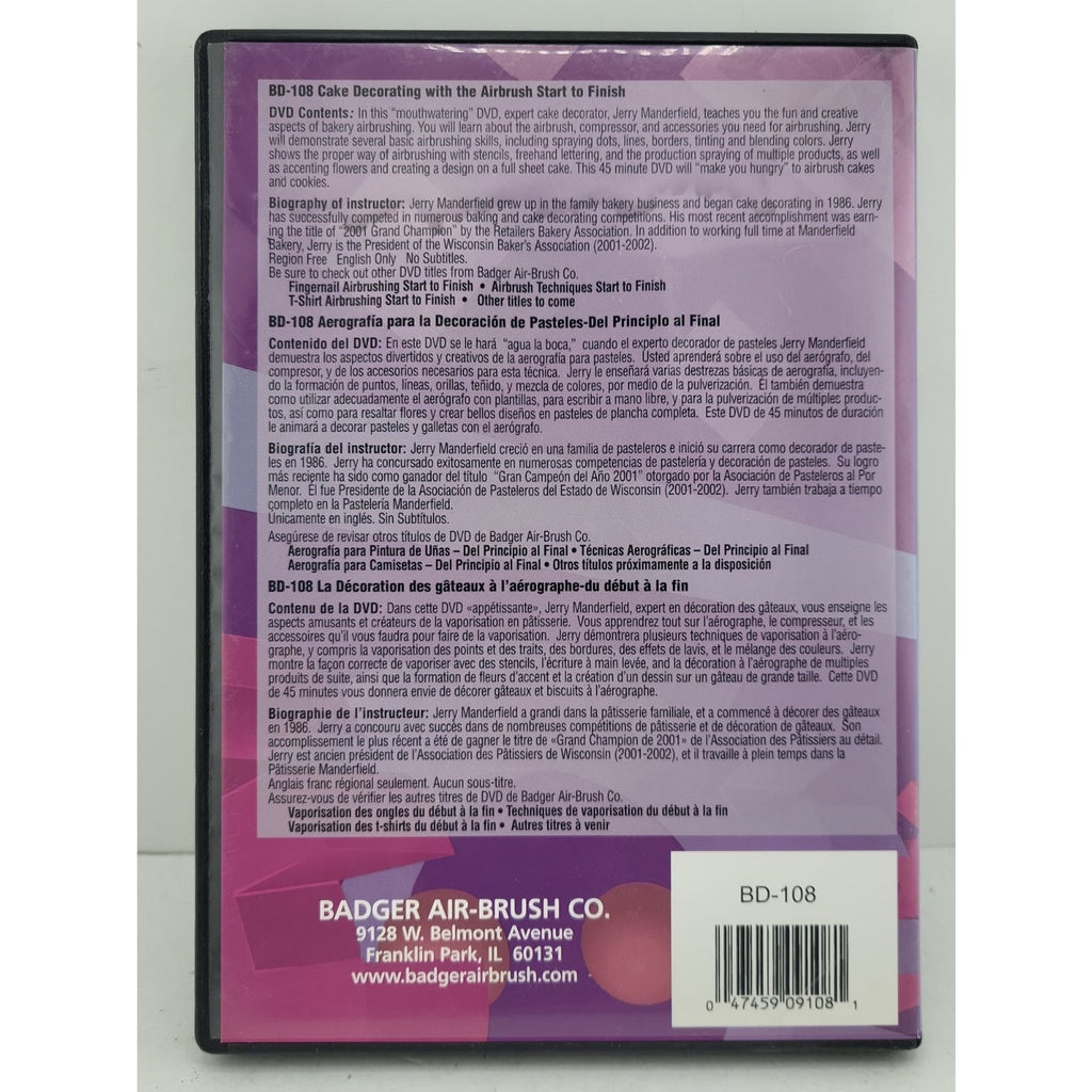 Badger Air Brush Co DVD 108 Cake Decorating Airbrushing