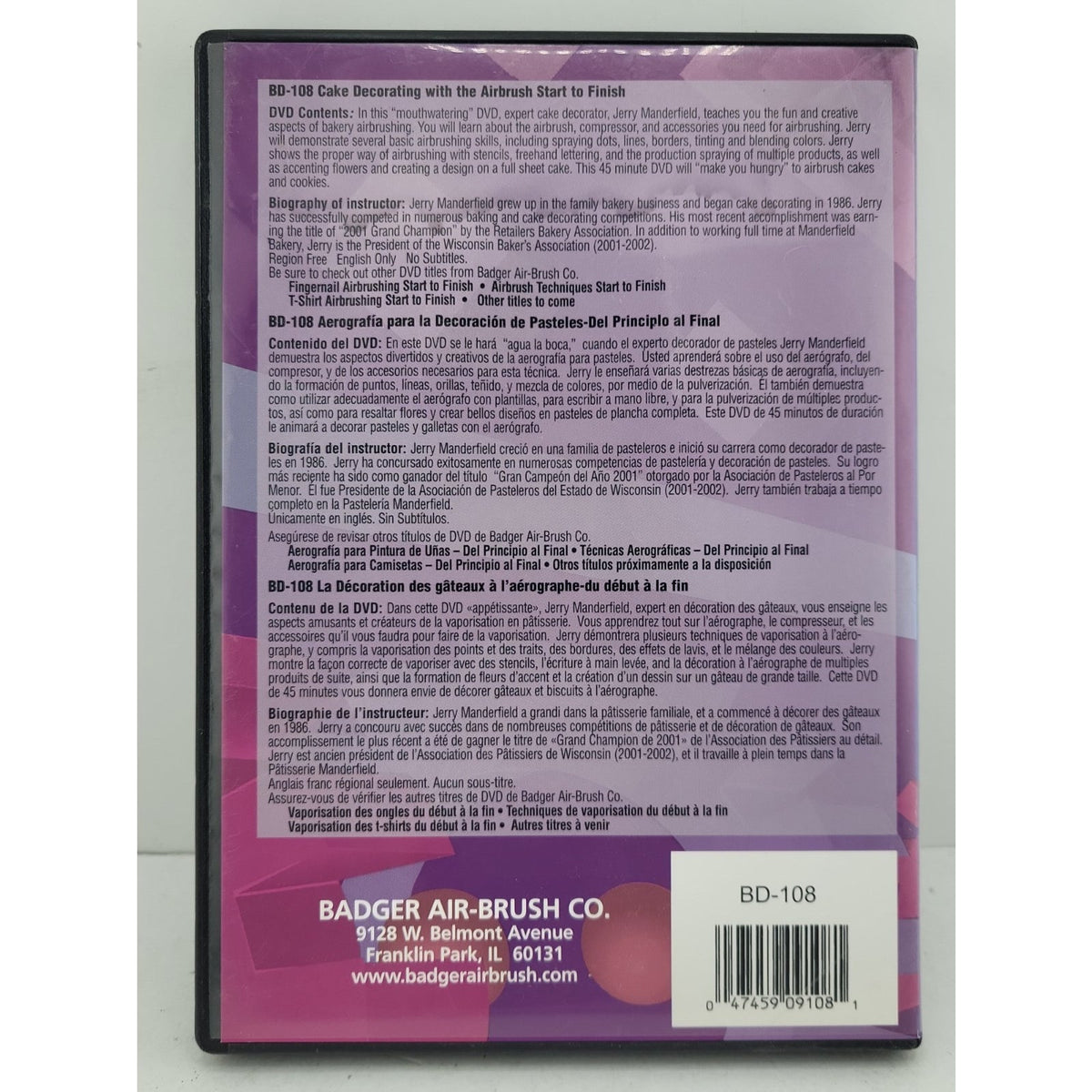 Badger Air Brush Co DVD 108 Cake Decorating Airbrushing