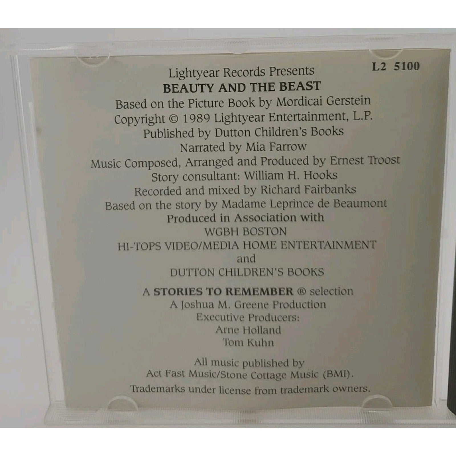Beauty & the Beast [Long Box] by Mia Farrow (CD, May-1997, Lightyear)
