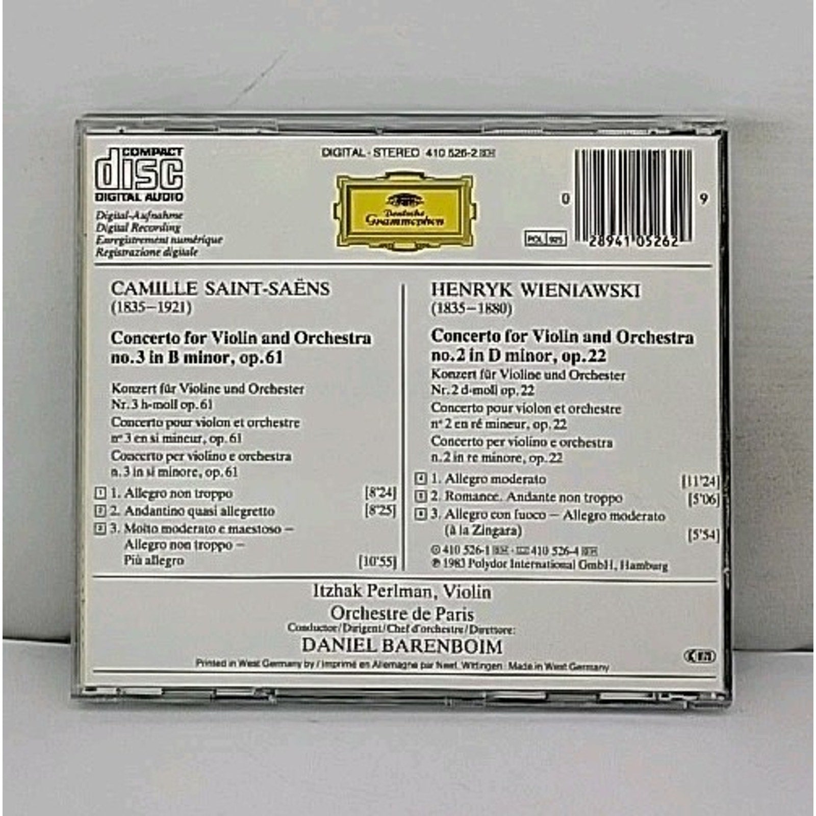 Violin Concerti by Orchestre De Paris (CD, 1990)