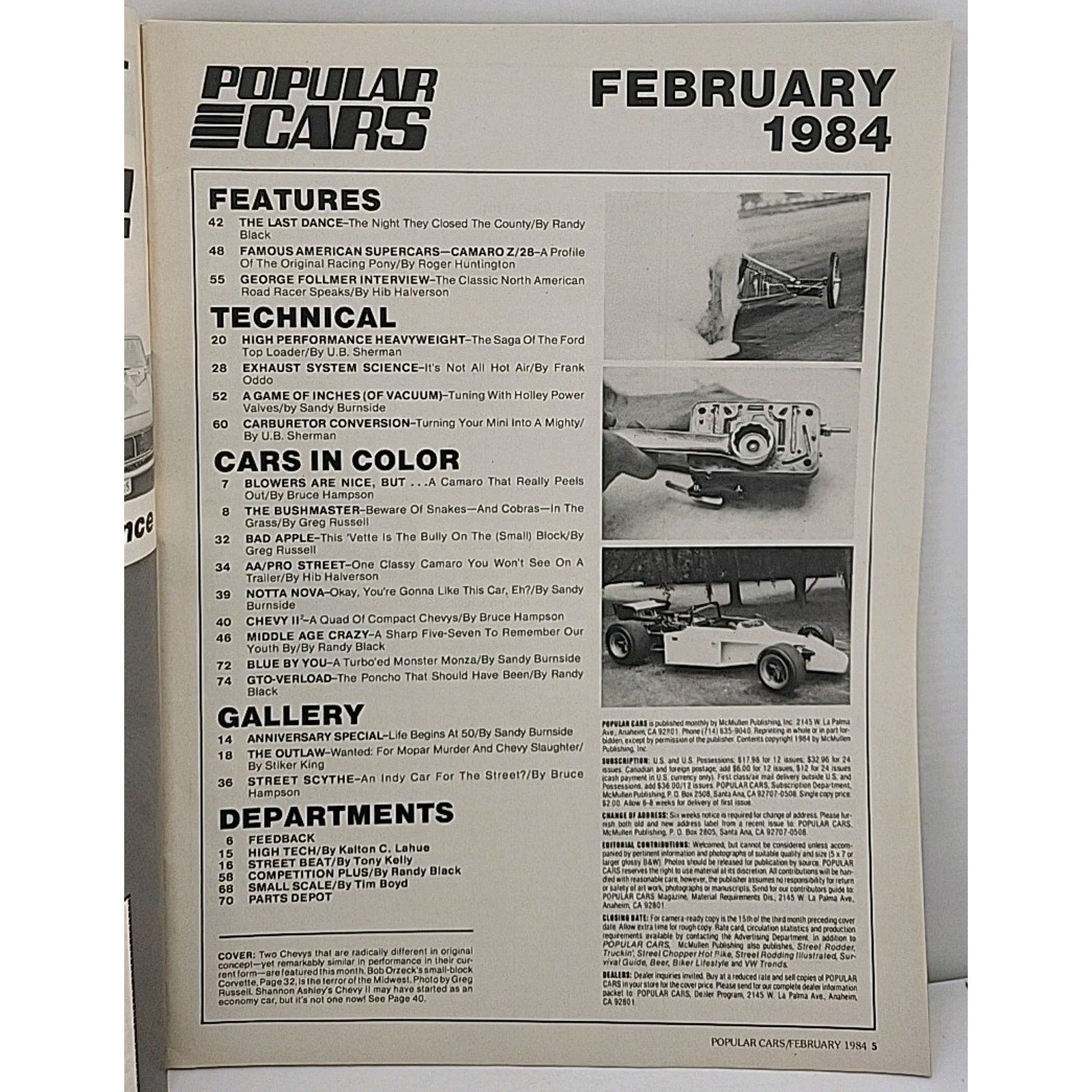Popular Cars Magazine February 1984 Volume 6 No. 2