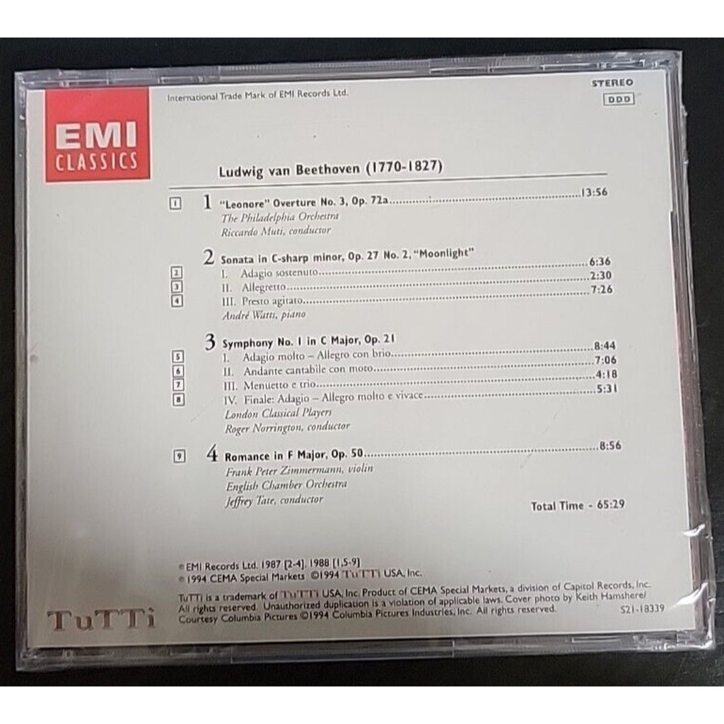 Tutti 5 Ludwig Van Beethoven (CD) *Brand New*
