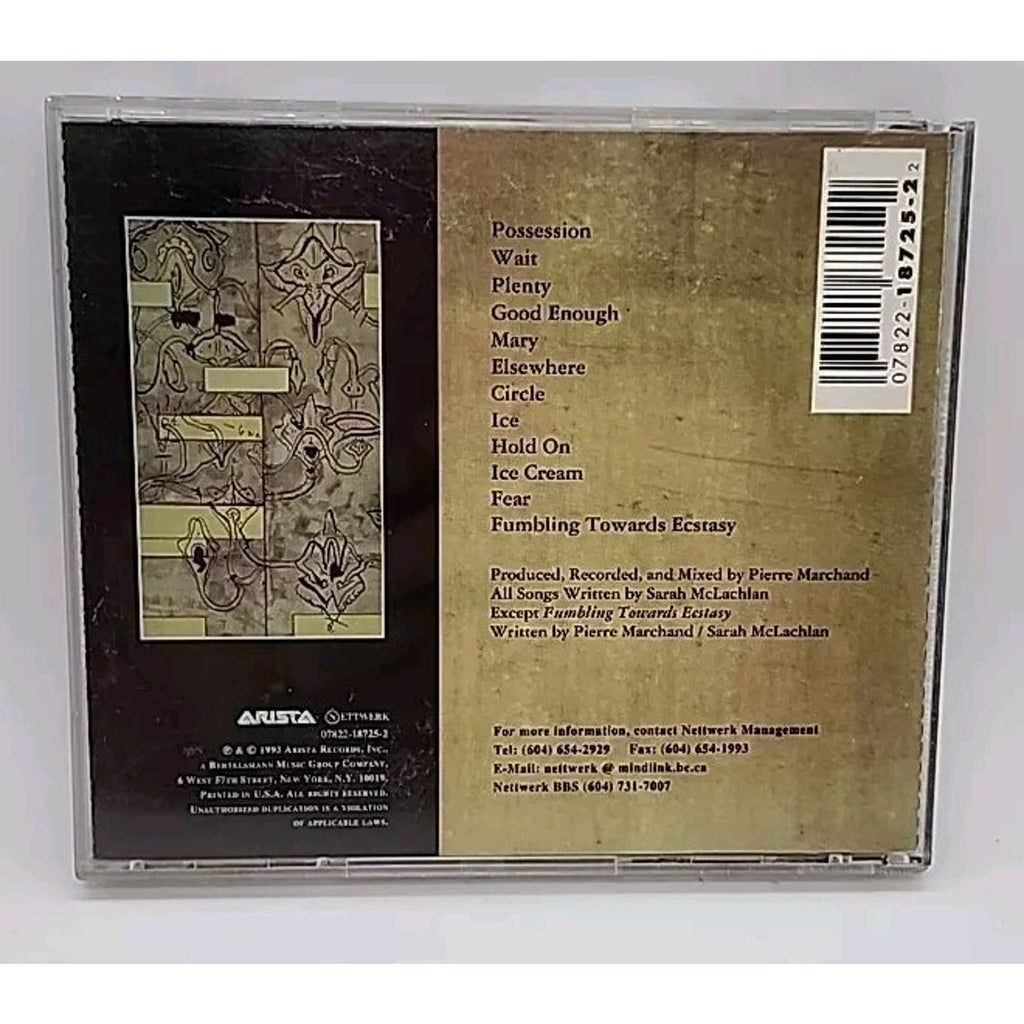 Fumbling Towards Ecstasy by Sarah McLachlan (CD, Feb-1994, Arista)