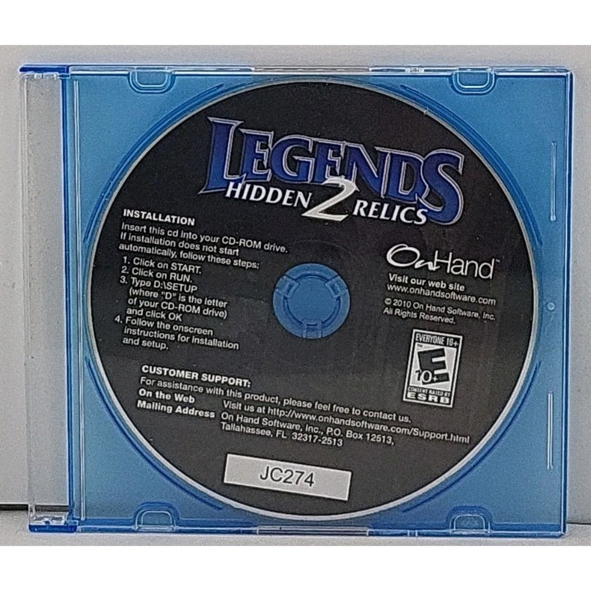 Legends 2: Hidden Relics (PC, 2011) *Disc Only*