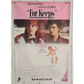 For Keeps 40 X 27 Movie Poster, 1988 Molly Ringwald, R Batinkoff VHS Release