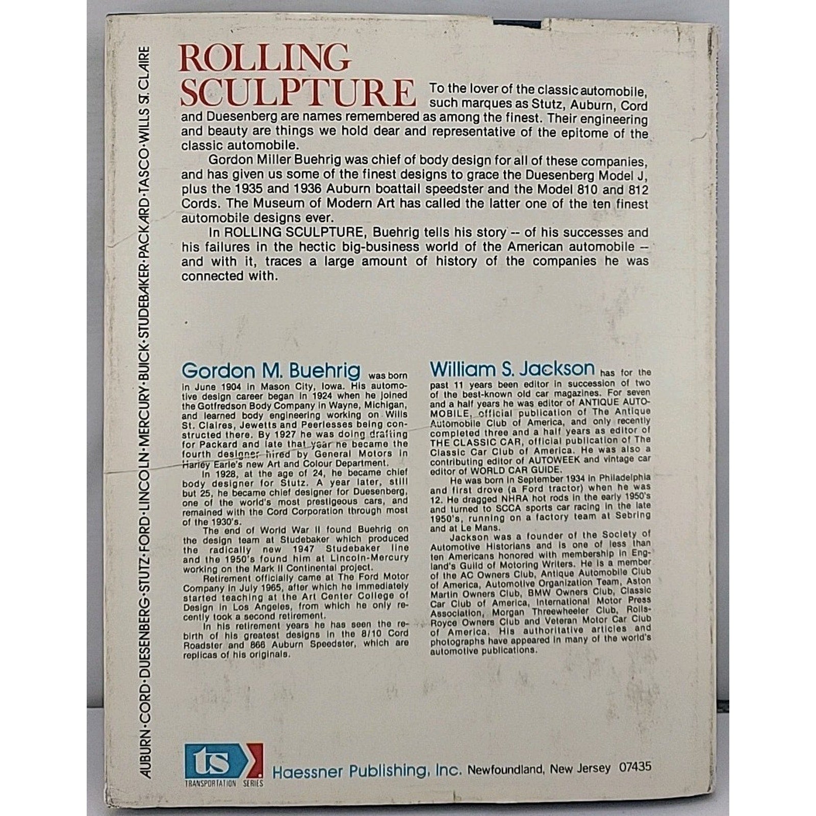 Rolling Sculpture: A Designer and His Work by William S. Jackson and Gordon M.