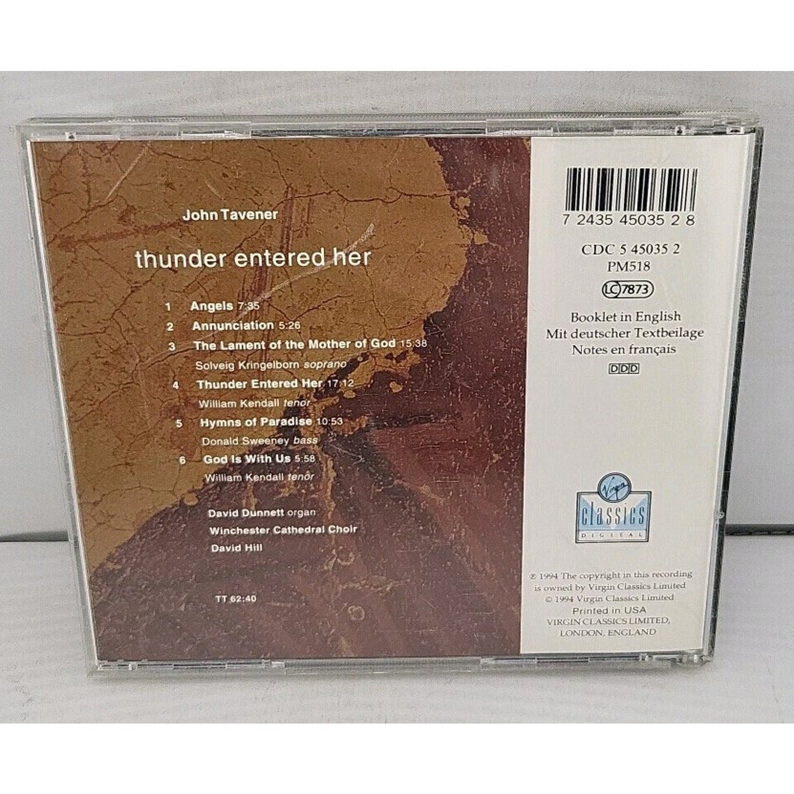 John Tavener: Thunder Entered Her / David Hill-Winchester Cathedral Choir (CD)