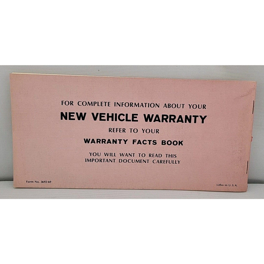 Ford 1969 Car Owner's Manual 69