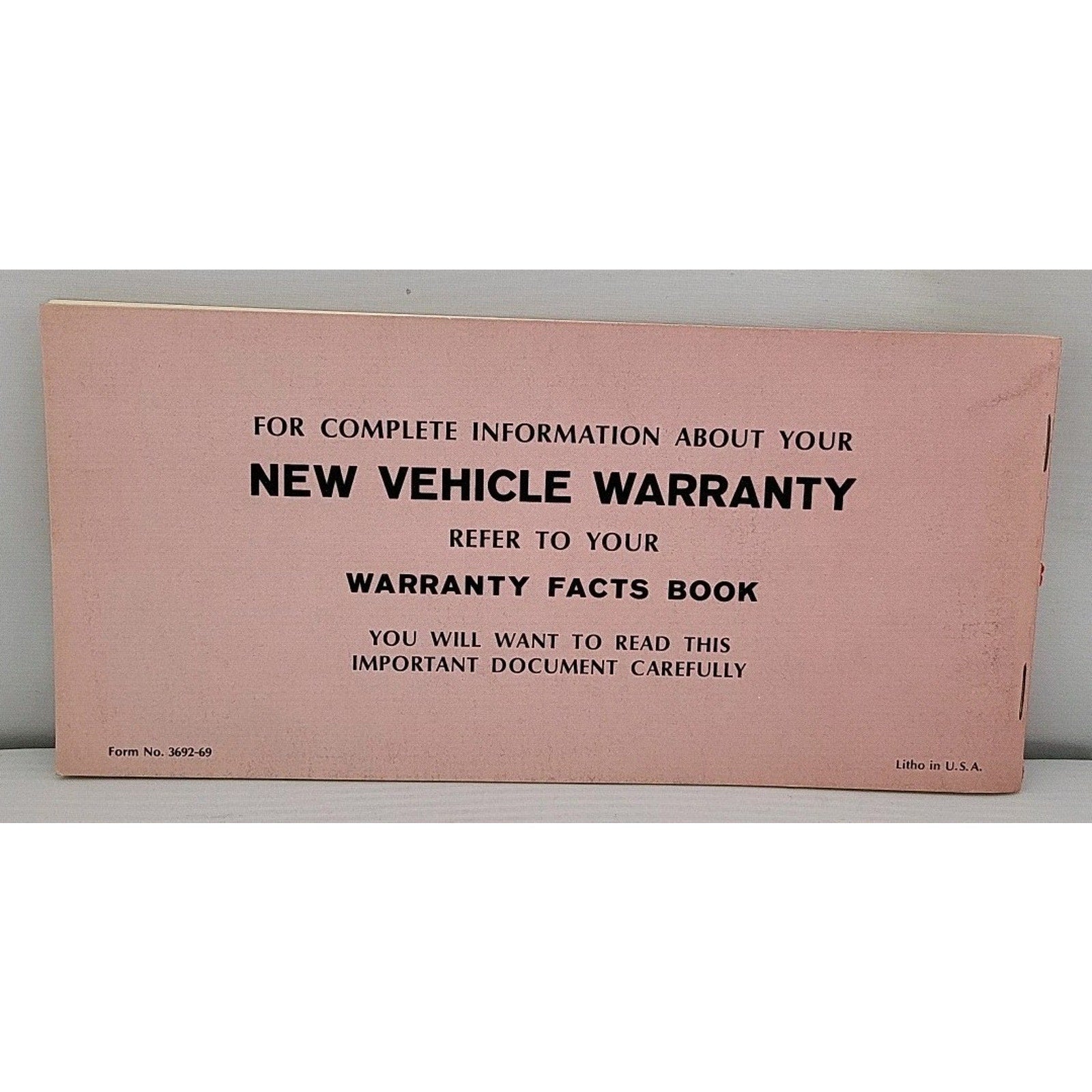 Ford 1969 Car Owner's Manual 69