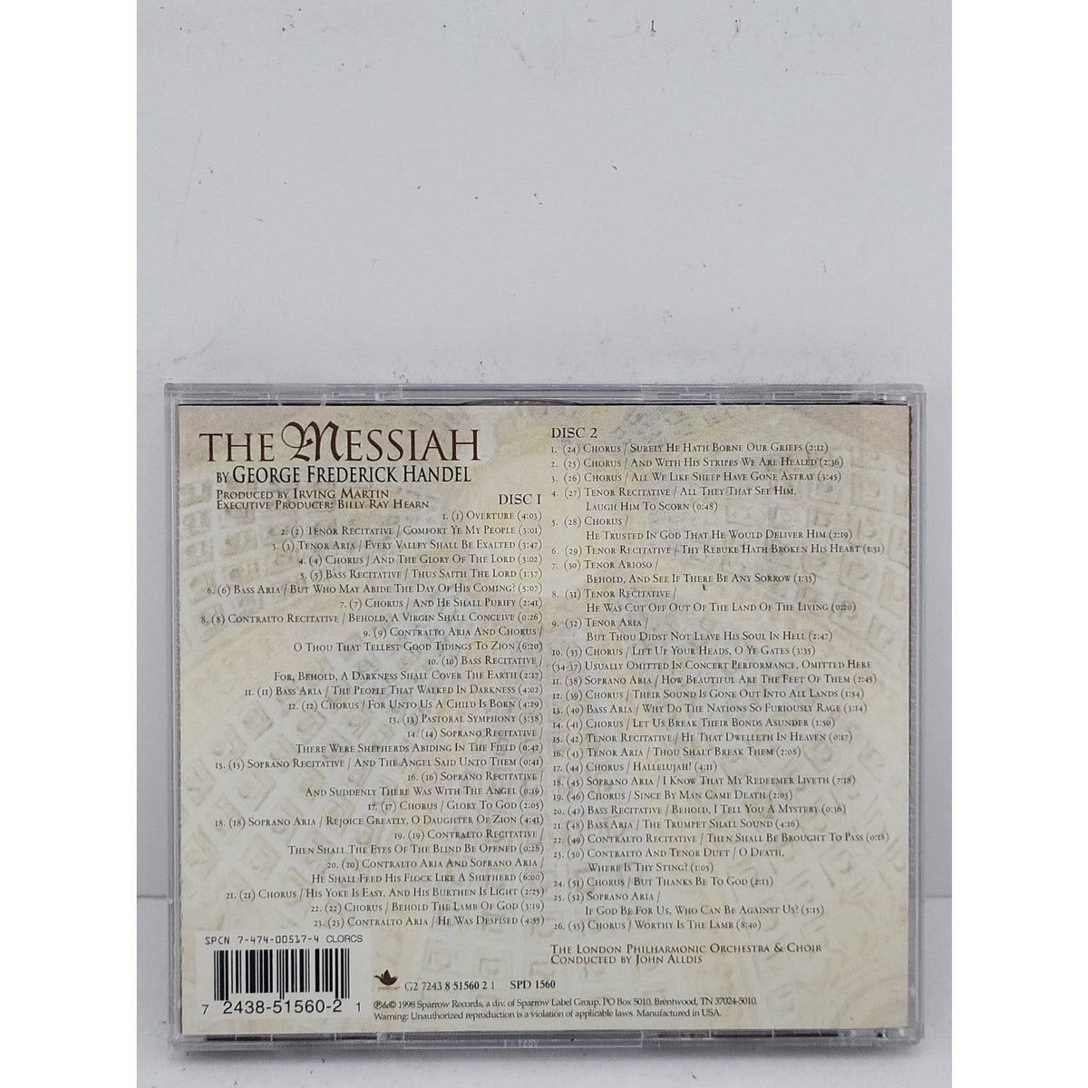 The Messiah By George Frederick Handel CD
