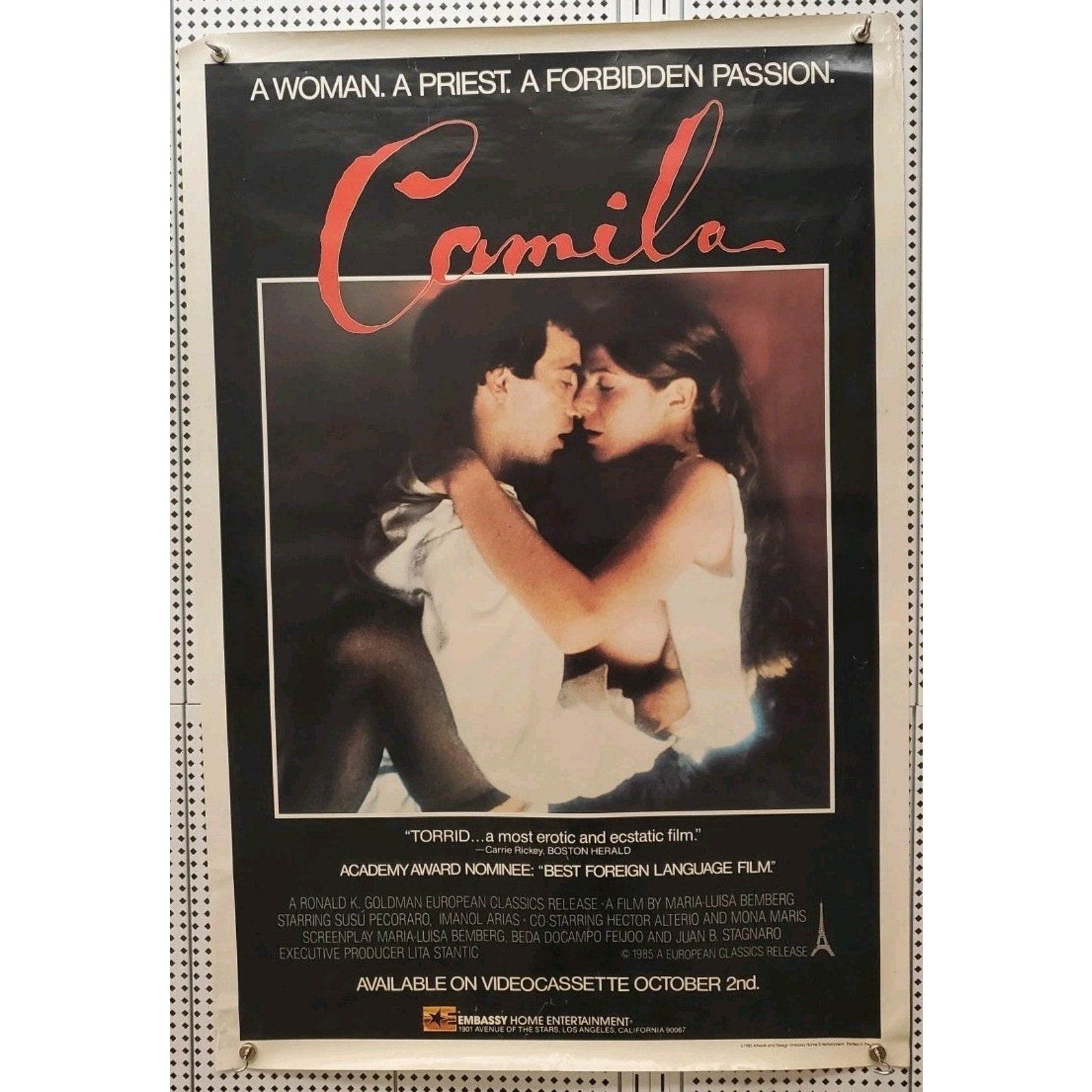 Camila Movie Poster Susu Pecoraro Original 1985 Video Promo 27x40