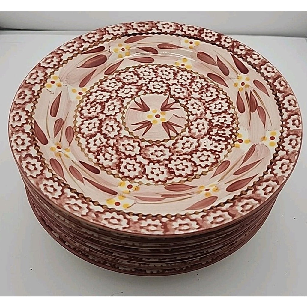 Set of 6 Temptations Ovenware by Tara Old World Cranberry Red 8” Salad Plates