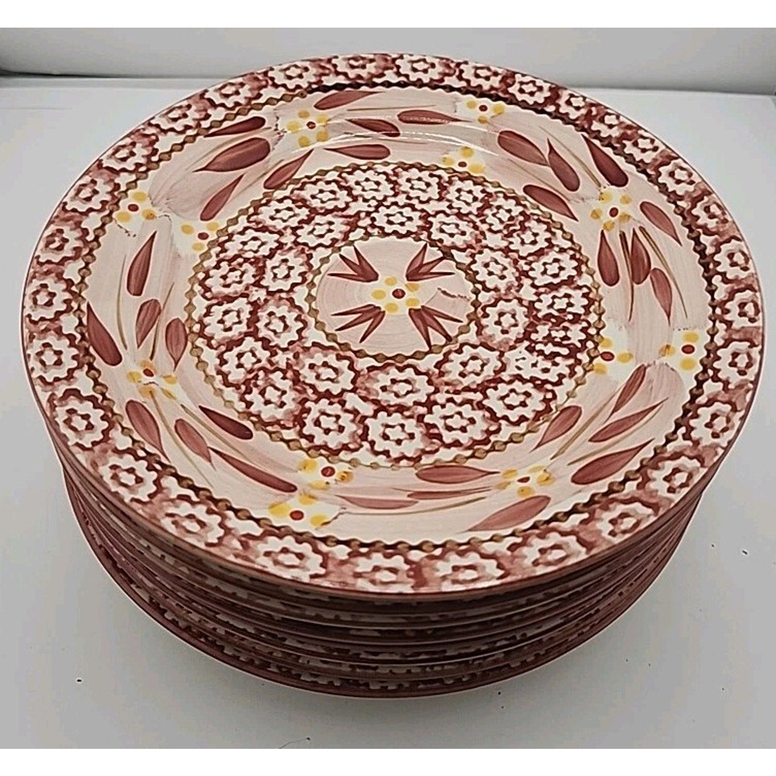Set of 6 Temptations Ovenware by Tara Old World Cranberry Red 8” Salad Plates