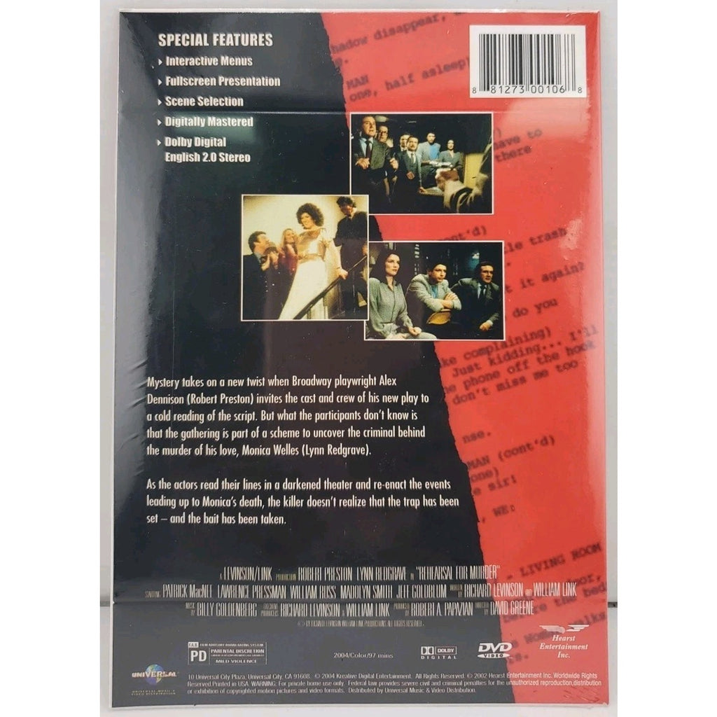 Rehearsal For Murder (DVD) *Brand New*