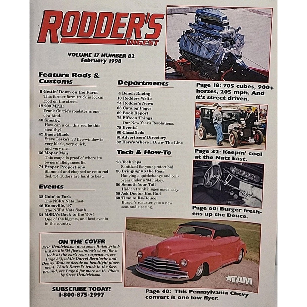 Rodder's Digest Magazine February 1998 Volume 17 Number 82