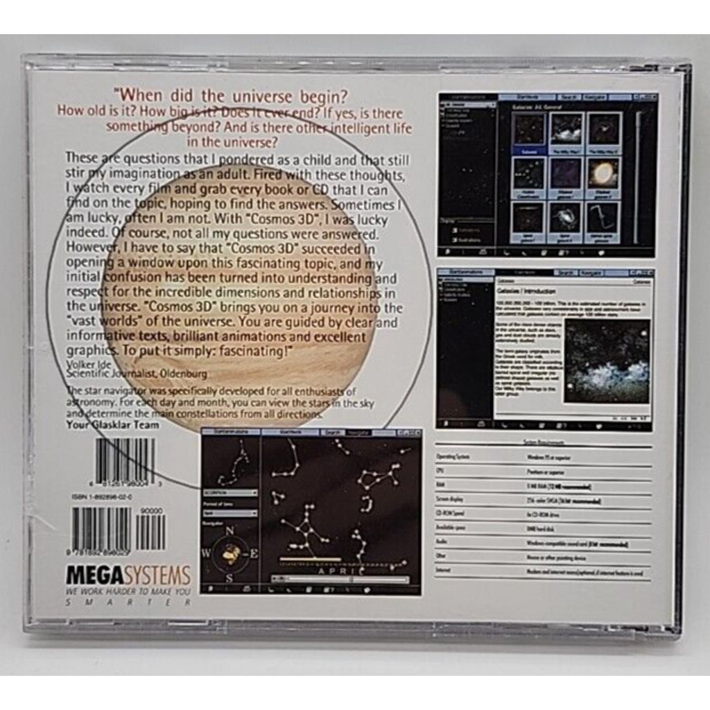 The Cosmos 3D Glasklar Edition Journey PC CD ROM-astronomy