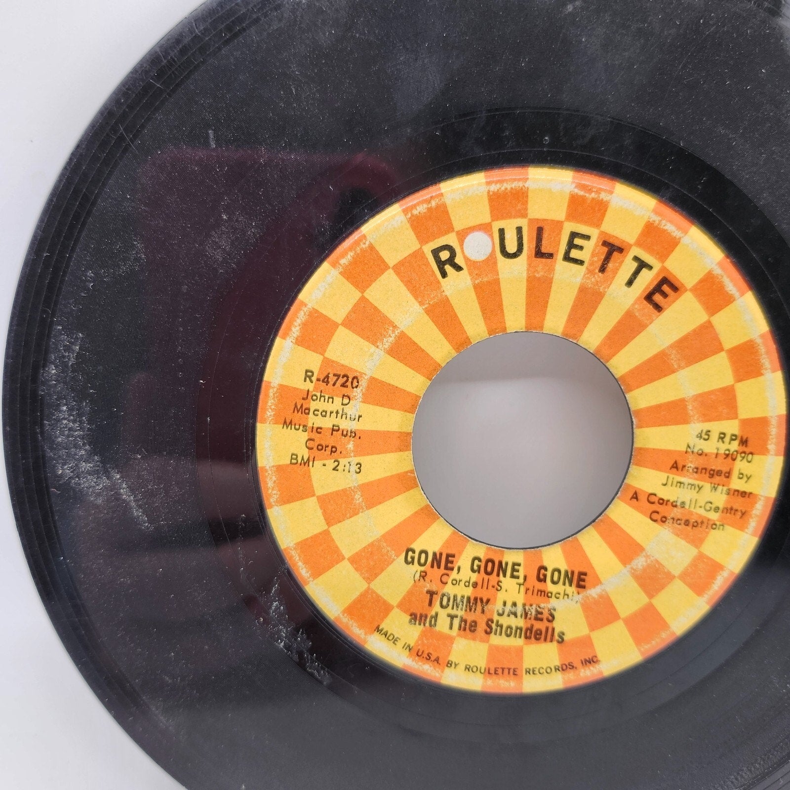 I Think We're Alone Now / Gone, Gone, Gone By Tommy James (Record) - R-4720