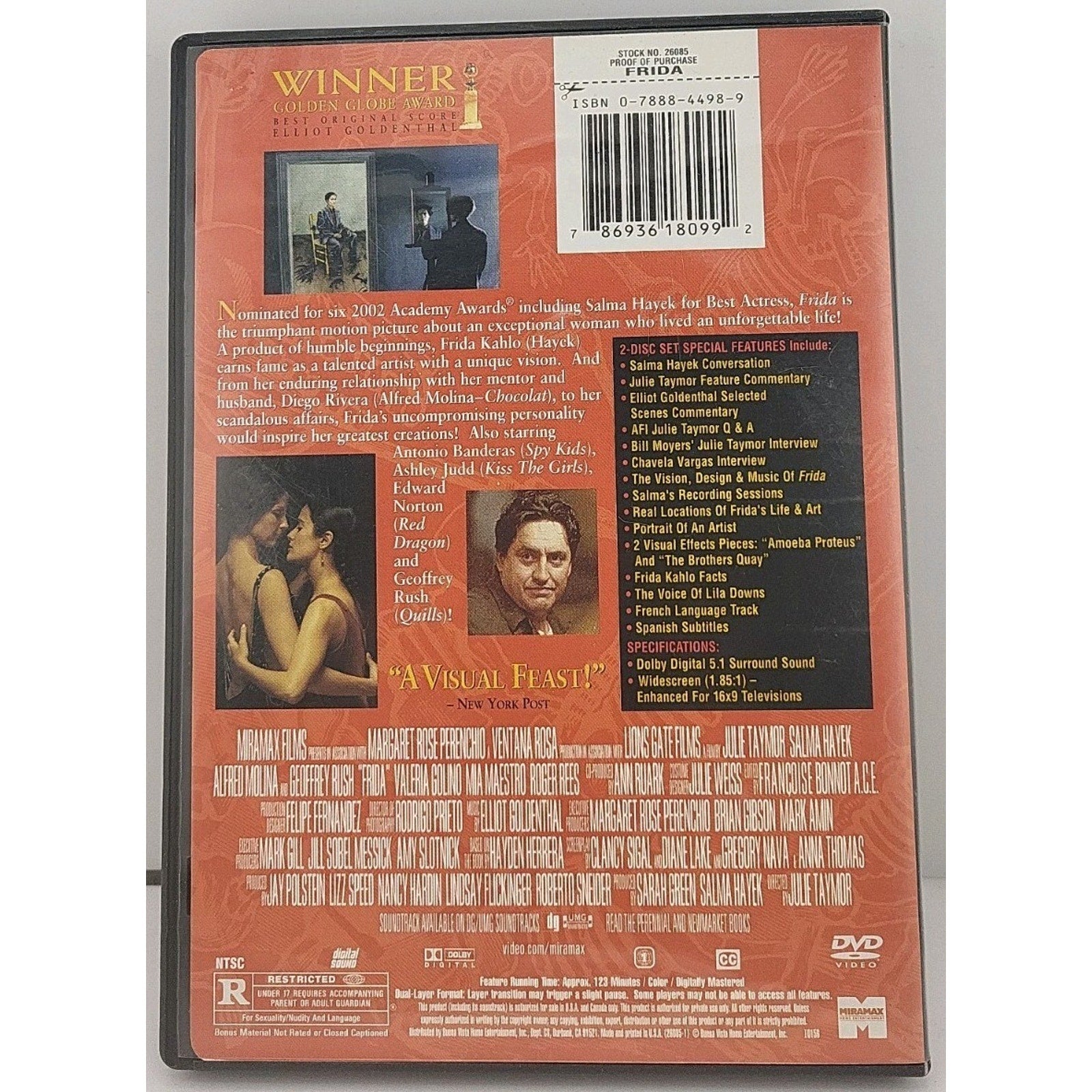 Frida (DVD, 2003, 2-Disc Set)