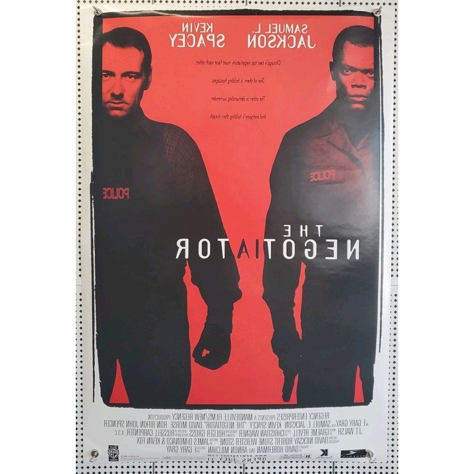 The Negotiator (1998) Movie Poster - Samuel Jackson Kevin Spacey - 27x40