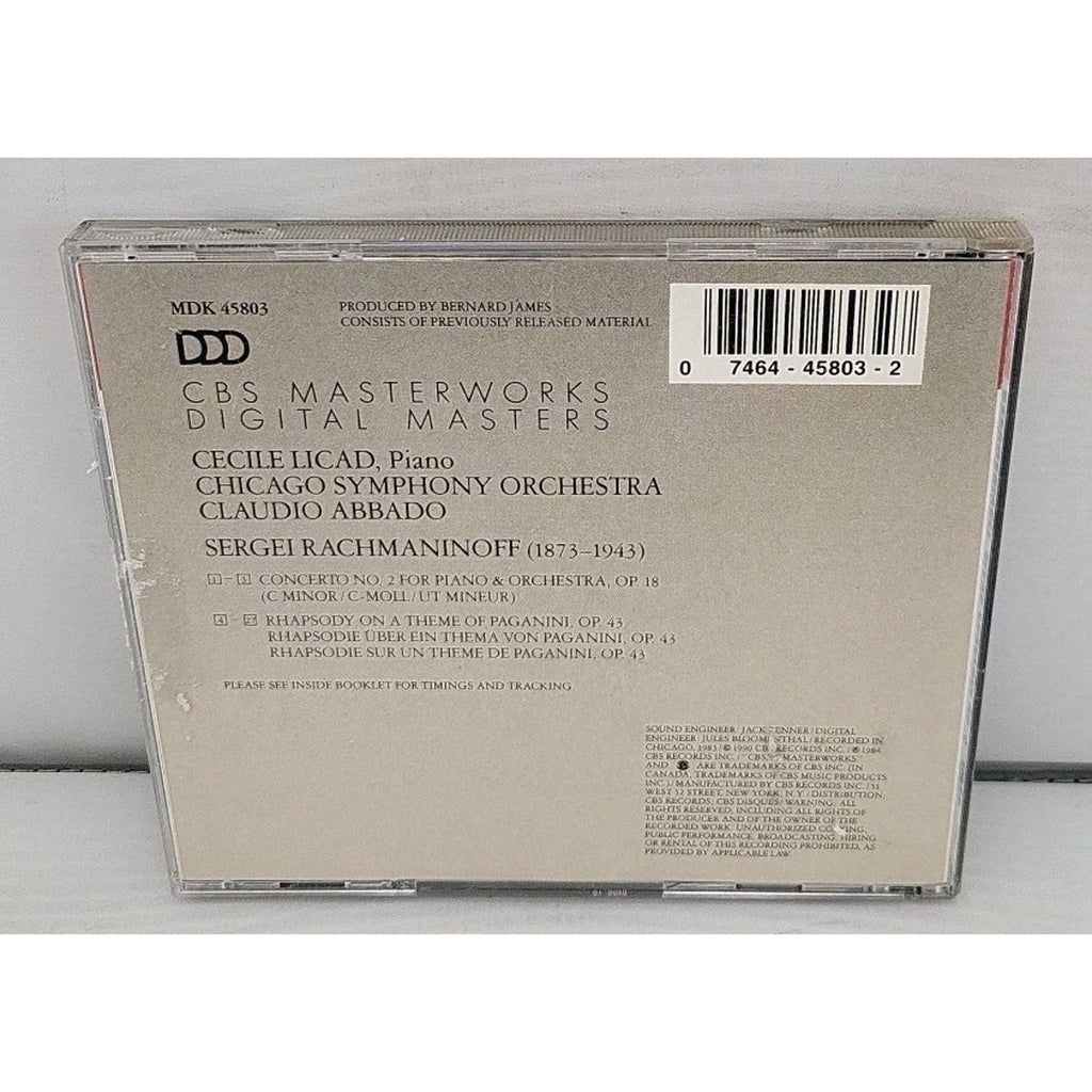 Chicago Symphony Orchestra Rachmaninov Piano Concerto No. 2 CD