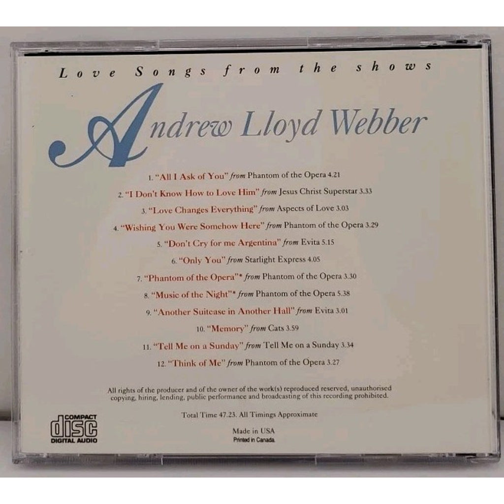 Andrew Lloyd Webber-Love Songs from The Shows CD