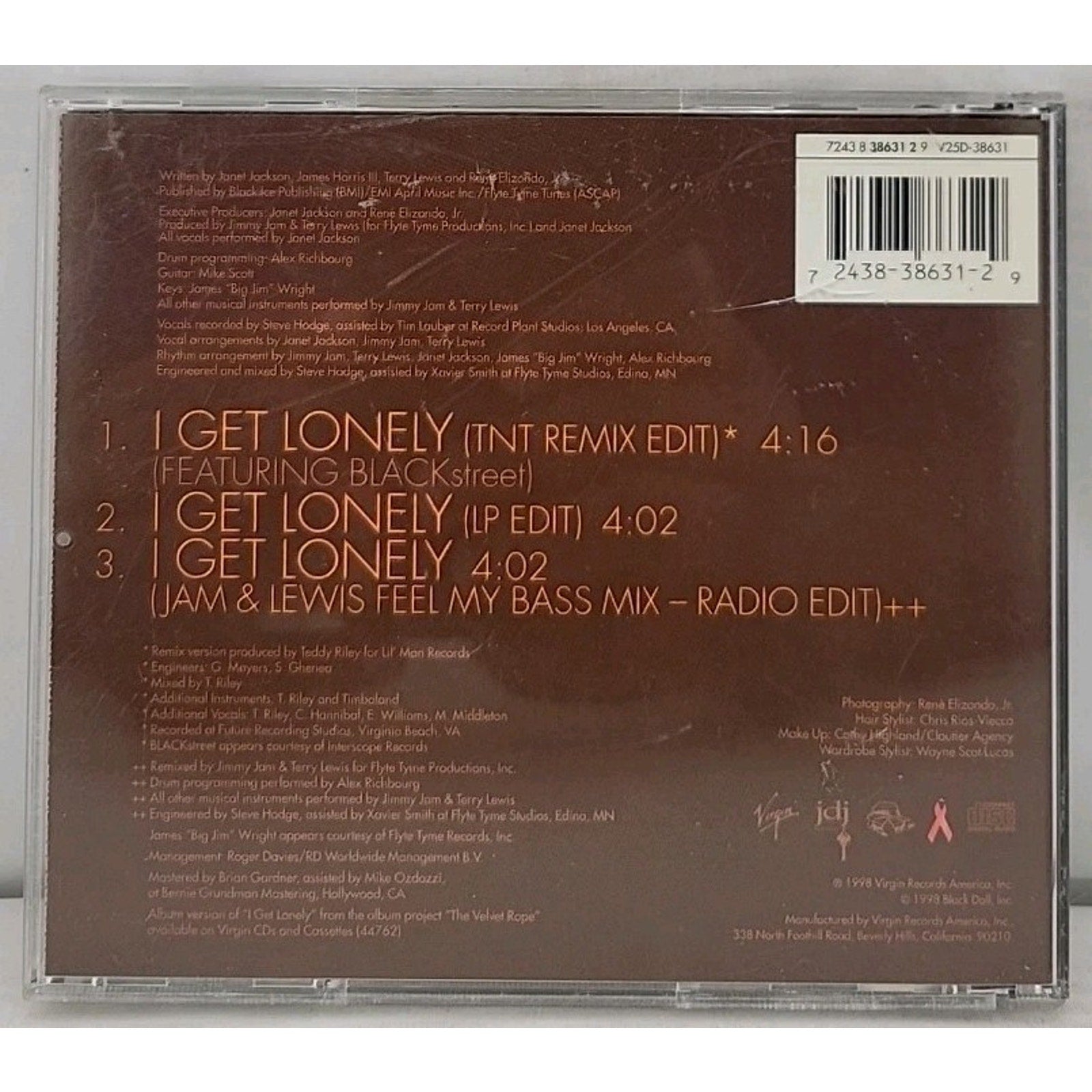 I Get Lonely [Single] by Janet Jackson (CD, Apr-1998, Virgin)