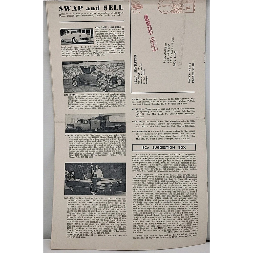 ISCA Newsletter January 1967 Volume 11 Number 4