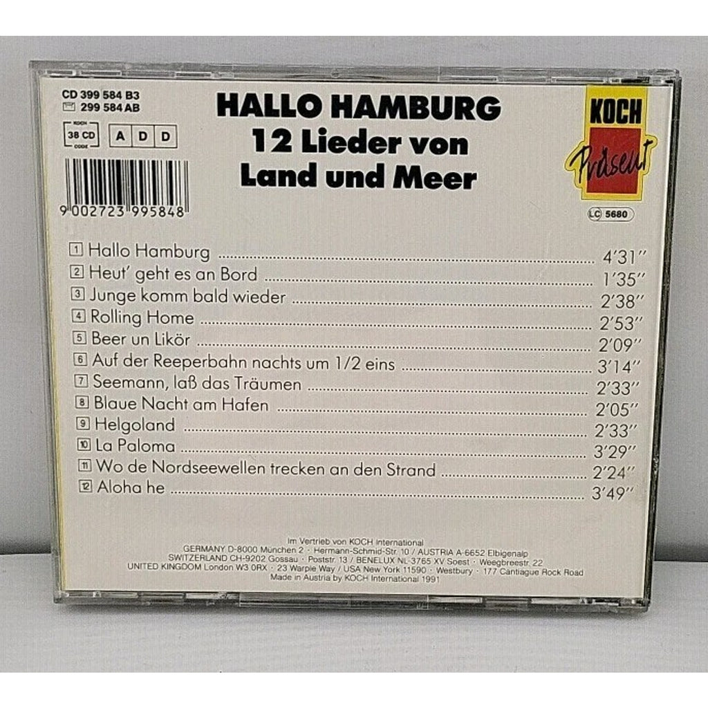 Hallo Hamburg 12 Lieder Von Land Und Meer CD